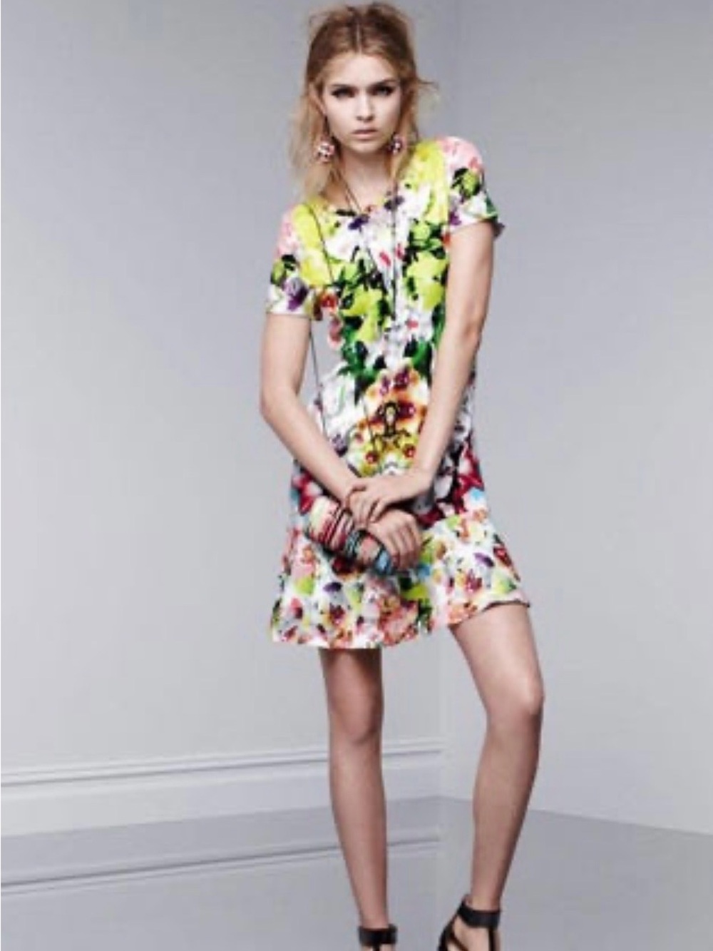 Prabal Gurung for Target floral drop waist ruffled dress - L
